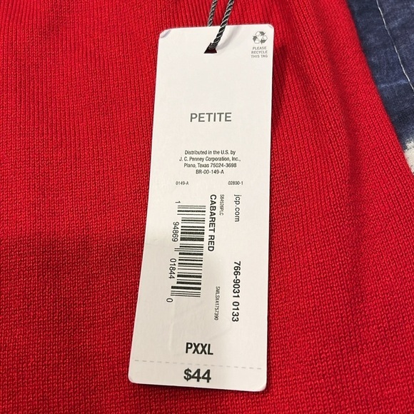 Liz Claiborne Red Long Sleeve Knit Top Size XXLP - Picture 6 of 12